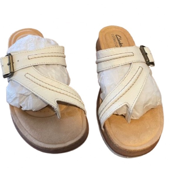 Clark's known for quality and so cute! Leather, toe post. Brand new! - Picture 2 of 9